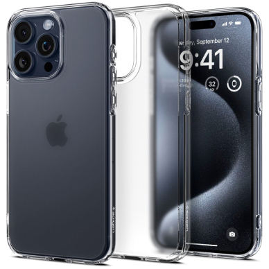 [Užsakomoji prekė] Dėklas iPhone 15 Pro - Spigen Ultra Hybrid - Skaidrus