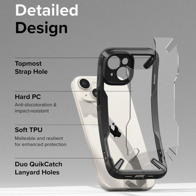 [Užsakomoji prekė] Dėklas iPhone 15 - Ringke Fusion X - Juodas 4