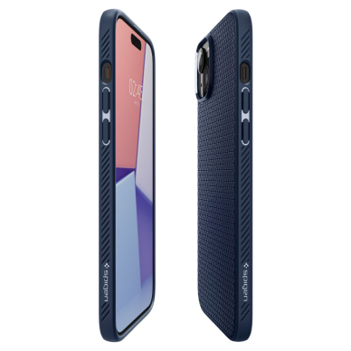 [Užsakomoji prekė] Dėklas iPhone 15 - Spigen Liquid Air - Navy Mėlynas 4