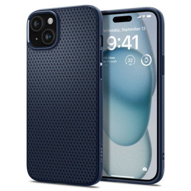 [Užsakomoji prekė] Dėklas iPhone 15 - Spigen Liquid Air - Navy Mėlynas