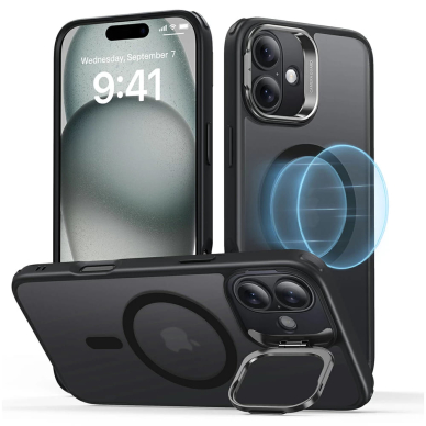 [Užsakomoji prekė] Dėklas iPhone 16 - ESR Classic Hybrid HaloLock Kickstand - Frosted Black