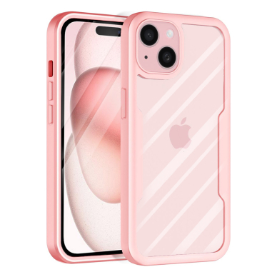 [Užsakomoji prekė] Dėklas iPhone 16 + Folie - Techsuit ColorVerse 360 Series - rožinis