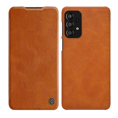 [Užsakomoji prekė] Dėklas iPhone 16 - Nillkin Qin Prop Leather Case - rudas