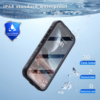 [Užsakomoji prekė] Dėklas iPhone 16 Plus - ShellBox Waterproof IP68 Case - juodas 1