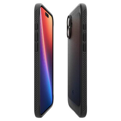 [Užsakomoji prekė] Dėklas iPhone 16 Plus - Spigen Rugged Armor MagSafe - Matte Black 4