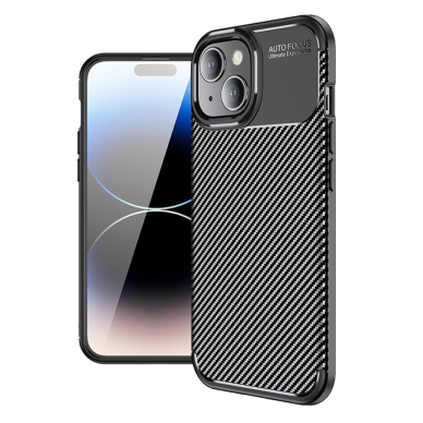 [Užsakomoji prekė] Dėklas iPhone 16 Plus - Techsuit CarbonFiber - juodas