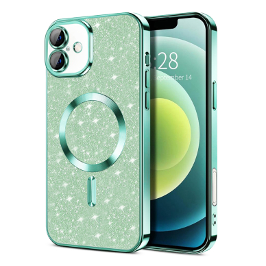 [Užsakomoji prekė] Dėklas iPhone 16 Plus - Techsuit Luxury Glitter MagSafe - Light Green