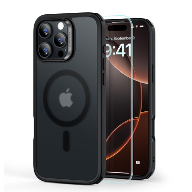 [Užsakomoji prekė] Dėklas iPhone 16 Pro + Cover - ESR Classic Hybrid HaloLock - Frosted Black