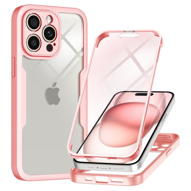 [Užsakomoji prekė] Dėklas iPhone 16 Pro + Cover - Techsuit ColorVerse 360 Series - rožinis