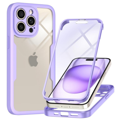 [Užsakomoji prekė] Dėklas iPhone 16 Pro + Cover - Techsuit ColorVerse 360 Series - violetinis