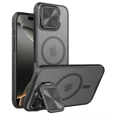 [Užsakomoji prekė] Dėklas iPhone 16 Pro Max - Nillkin CamShield Prop Magnetic - permatomas Black