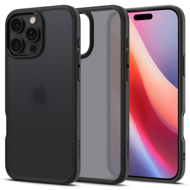 [Užsakomoji prekė] Dėklas iPhone 16 Pro Max - Spigen Ultra Hybrid - Frost Black