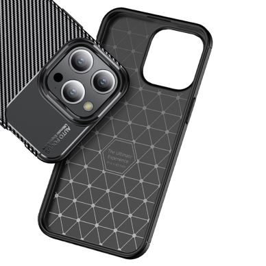 [Užsakomoji prekė] Dėklas iPhone 16 Pro Max - Techsuit CarbonFiber - juodas 2