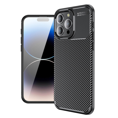 [Užsakomoji prekė] Dėklas iPhone 16 Pro Max - Techsuit CarbonFiber - juodas