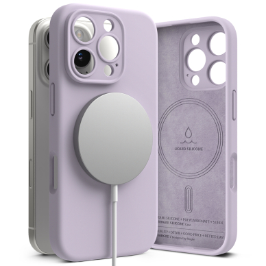 [Užsakomoji prekė] Dėklas iPhone 16 Pro - Ringke Silicone Magnetic MagSafe - Lavender 4