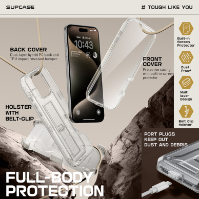 [Užsakomoji prekė] Dėklas iPhone 16 Pro - Supcase Unicorn Beetle Pro - permatomas 6