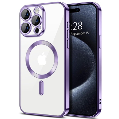 [Užsakomoji prekė] Dėklas iPhone 16 Pro - Techsuit Luxury Crystal MagSafe - violetinis