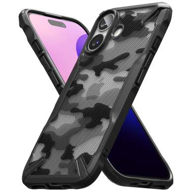 [Užsakomoji prekė] Dėklas iPhone 16 - Ringke Fusion X Design - Camo Black 2