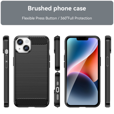 [Užsakomoji prekė] Dėklas iPhone 16 - Techsuit Carbon Silicone - mėlynas 1