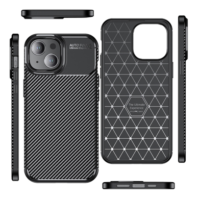 [Užsakomoji prekė] Dėklas iPhone 16 - Techsuit CarbonFiber - juodas 4