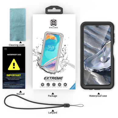 [Užsakomoji prekė] Dėklas Samsung Galaxy A14 4G / A14 5G - ShellBox Waterproof IP68 Case - Juodas 6