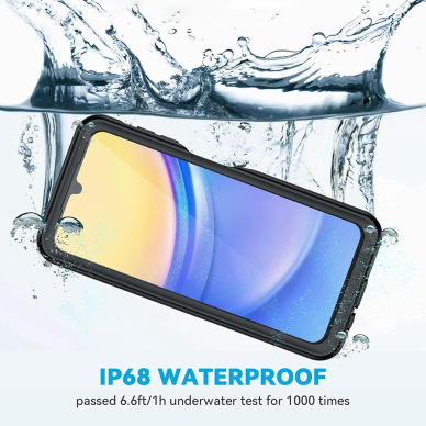 [Užsakomoji prekė] Dėklas Samsung Galaxy A15 4G / A15 5G - ShellBox Waterproof IP68 Case - Juodas 1