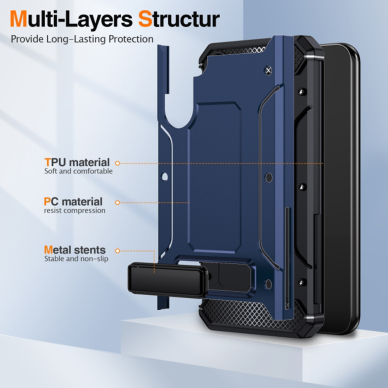 [Užsakomoji prekė] Dėklas Samsung Galaxy A54 - Techsuit Hybrid Armor Kickstand - Mėlynas 5