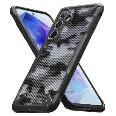 [Užsakomoji prekė] Dėklas Samsung Galaxy A55 5G - Ringke Fusion X Design - Camo Black