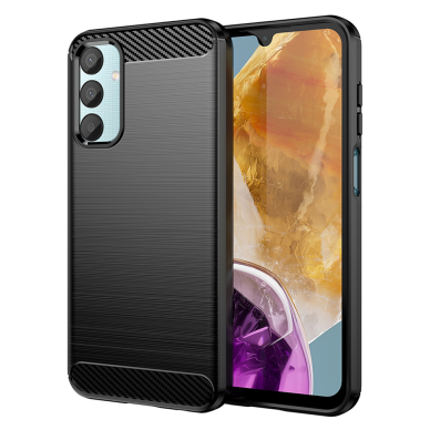 [Užsakomoji prekė] Dėklas Samsung Galaxy M15 - Techsuit Carbon Silicone - Juodas