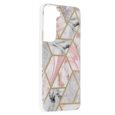 [Užsakomoji prekė] Dėklas Samsung Galaxy S22 5G - Techsuit Marble Series - Rožinis Hex 1