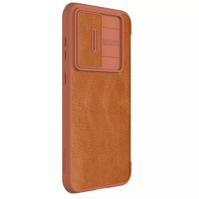 [Užsakomoji prekė] Dėklas Samsung Galaxy S23 FE - Nillkin Qin Pro Leather Case - Rudas 1