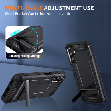 [Užsakomoji prekė] Dėklas Samsung Galaxy S23 FE - Techsuit Hybrid Armor Kickstand - Juodas 2