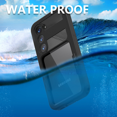 [Užsakomoji prekė] Dėklas Samsung Galaxy S23 - ShellBox Waterproof IP68 Case - Juodas 3