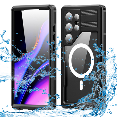 [Užsakomoji prekė] Dėklas Samsung Galaxy S24 Ultra - ShellBox Waterproof IP68 Case - Juodas