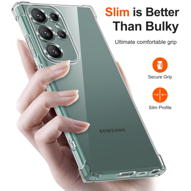 [Užsakomoji prekė] Dėklas Samsung Galaxy S24 Ultra - Techsuit Shockproof Clear Silicone - Permatomas 1