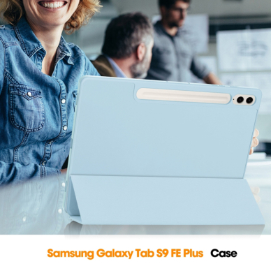 [Užsakomoji prekė] Dėklas Samsung Galaxy Tab S9 FE Plus - Techsuit Flex Trifold - Žydros spalvos 6