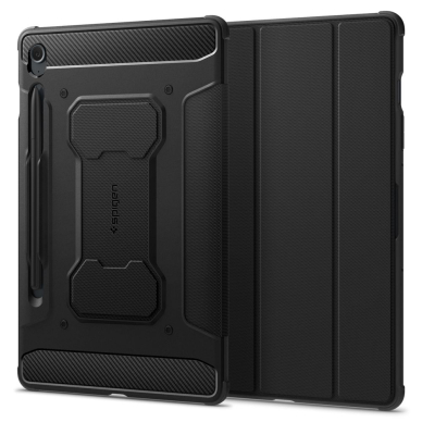 [Užsakomoji prekė] Dėklas Samsung Galaxy Tab S9 FE - Spigen Rugged Armor Pro - Juodas 1