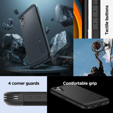 [Užsakomoji prekė] Dėklas Samsung Galaxy Xcover7 - Spigen Tough Armor - Juodas 6