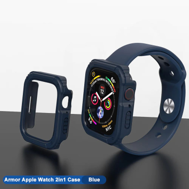 [Užsakomoji prekė] Dėklas skirtas Apple Watch 1 / 2 / 3 (38mm) + Folie - Lito Watch Armor 360 - Mėlynas 3