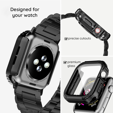 [Užsakomoji prekė] Dėklas skirtas Apple Watch 1 / 2 / 3 (38mm) + Folie - Lito Watch Armor 360 - Mėlynas 4