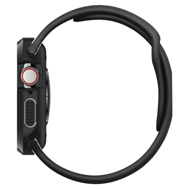 [Užsakomoji prekė] Dėklas skirtas Apple Watch 4 / 5 / 6 / 7 / 8 / SE (44mm / 45mm) - Spigen Rugged Armor - Juodas LZX341 3