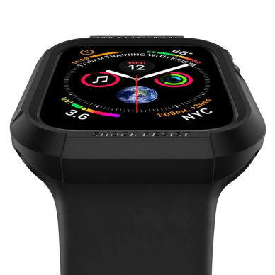 [Užsakomoji prekė] Dėklas skirtas Apple Watch 4 / 5 / 6 / 7 / 8 / SE (44mm / 45mm) - Spigen Rugged Armor - Juodas LZX341 4