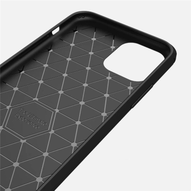 [Užsakomoji prekė] Dėklas skirtas iPhone 11 Pro Max - Techsuit Carbon Silicone - Juodas  2