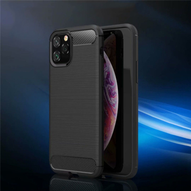 [Užsakomoji prekė] Dėklas skirtas iPhone 11 Pro - Techsuit Carbon Silicone - Juodas  5