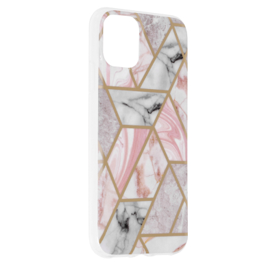 [Užsakomoji prekė] Dėklas skirtas iPhone 11 - Techsuit Marble Series - Rožinis Hex ORQ671 1