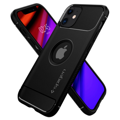 [Užsakomoji prekė] Dėklas skirtas iPhone 12 / 12 Pro - Spigen Rugged Armor - Juodas  1