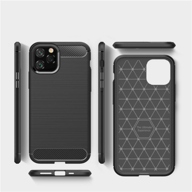 [Užsakomoji prekė] Dėklas skirtas iPhone 12 Pro Max - Techsuit Carbon Silicone - Juodas  4