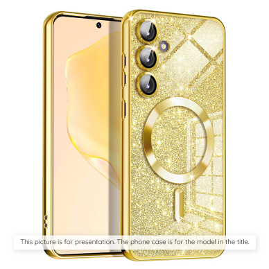 [Užsakomoji prekė] Dėklas skirtas iPhone 12 Pro - Techsuit Luxury Glitter MagSafe - auksinis