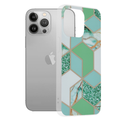 [Užsakomoji prekė] Dėklas skirtas iPhone 13 Pro - Techsuit Marble Series - Žalias Hex