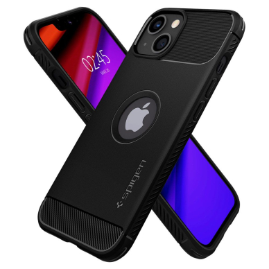 [Užsakomoji prekė] Dėklas skirtas iPhone 13 - Spigen Rugged Armor - Juodas  3